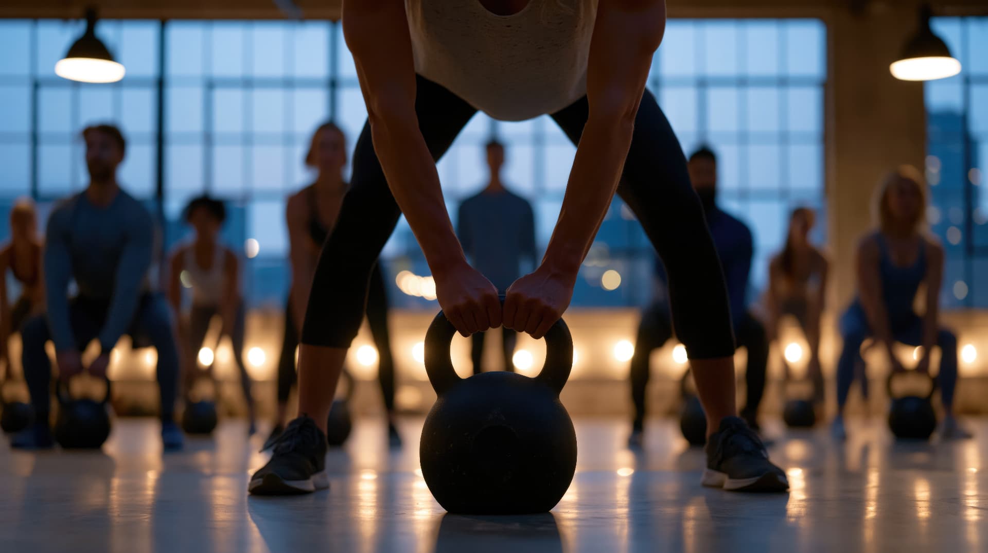 Group kettlebell class